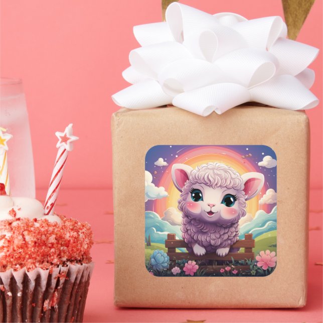 Autocollant mouton mignon (Fête)