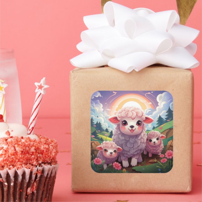 Autocollant mouton mignon (Fête)