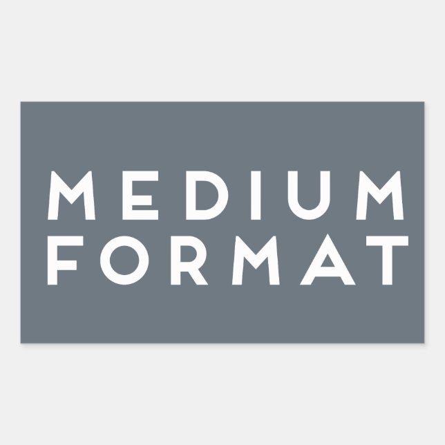 Autocollant moyen de format - blanc sur le gris (Devant)