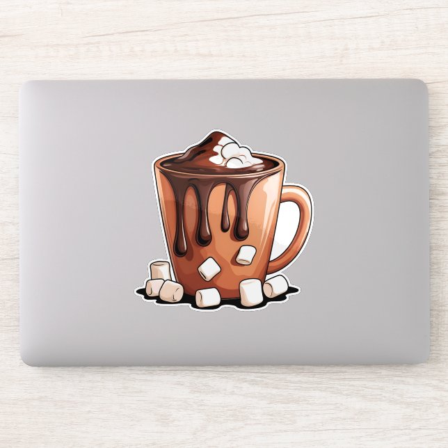 Autocollant Mug Rêve de Chocolat Chaud Volcan (Ordinateur)