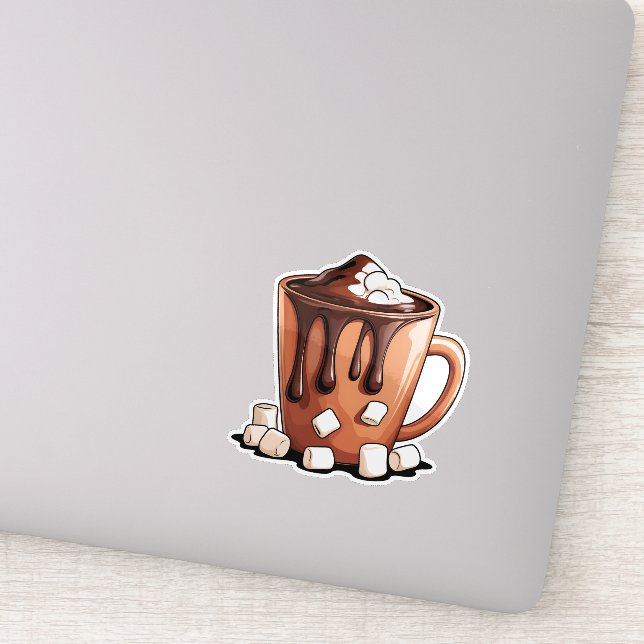 Autocollant Mug Rêve de Chocolat Chaud Volcan (Détail)