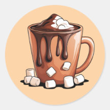 Autocollant Mug Rêve de Chocolat Chaud Volcan