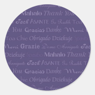 Autocollant multilingue de Merci