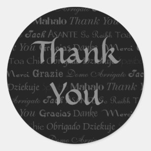 Autocollant multilingue de Merci