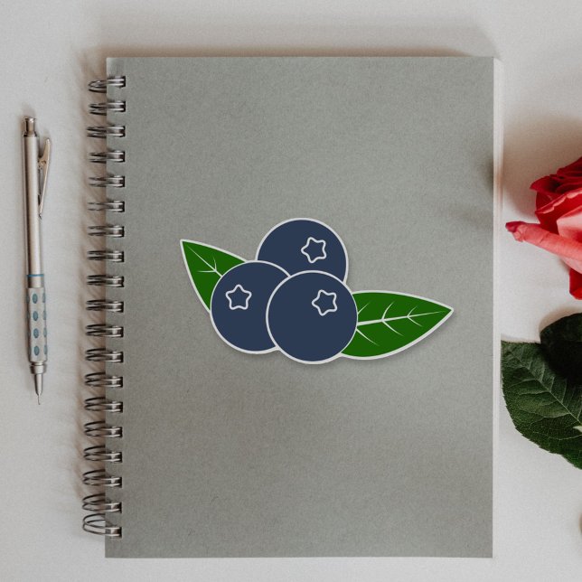 Autocollant Myrtille Sticker Vinyle Découpé  (Blueberry Custom-Cut Vinyl Stickers)