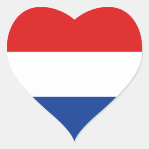 Autocollant néerlandais de coeur de drapeau