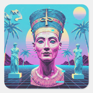 Autocollant Nefertiti Premium Vaporwave