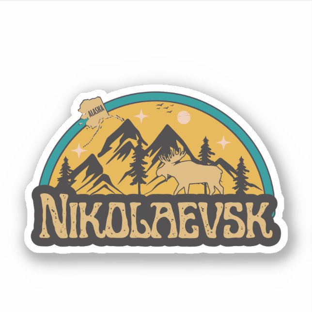 Autocollant Nikolaïevsk, Alaska (Devant)