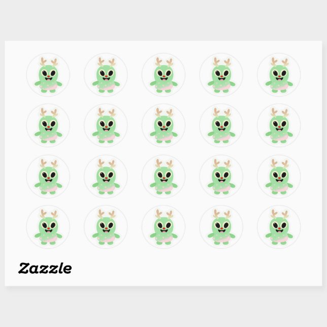 Autocollant Noël Alien 1 (Feuille)
