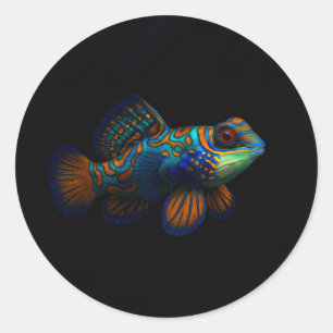 Autocollant Noir 4 Luxe avec Poisson Mandarin Drag