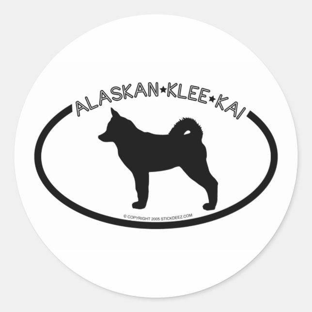 Autocollant noir Alaskan Klee Kai Silhouette (Devant)