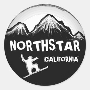 Autocollant noir blanc de snowboard Northstar Cali