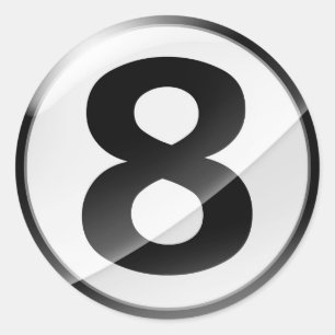 Autocollant noir du numéro 8