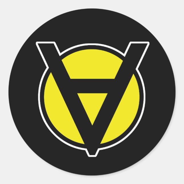 Autocollant noir et jaune volontaire Complet Ci (Devant)