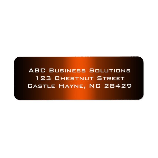 Autocollant noir et orange d'adresse de retour