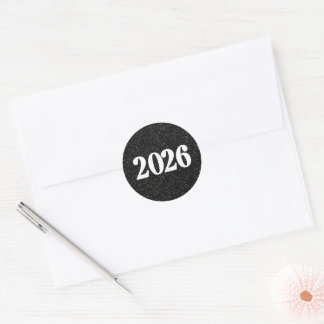 autocollant noir pailleté 2026 pour enveloppes