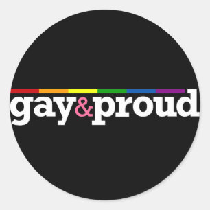 Autocollant noir rond de Gay&proud