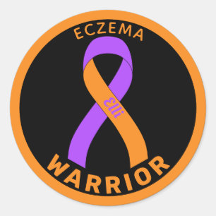Autocollant noir rond Eczema Warrior