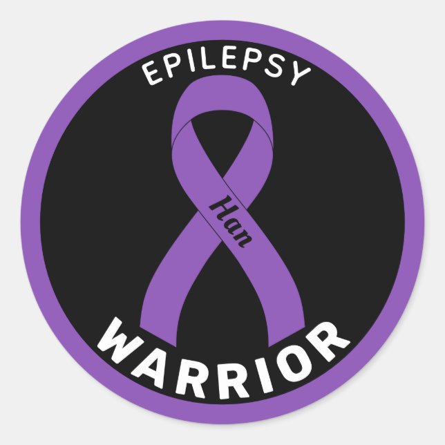 Autocollant noir rond Epilepsy Warrior (Devant)