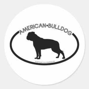 Autocollant noir Silhouette pour Bulldog américain
