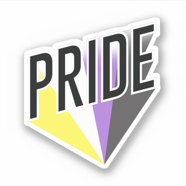 Autocollant non binaire de PRIDE (Devant)