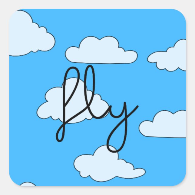 Autocollant Nuage Ciel Volant Mignon (Devant)