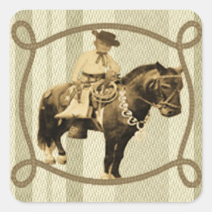 Autocollant occidental Vintage Cowboy