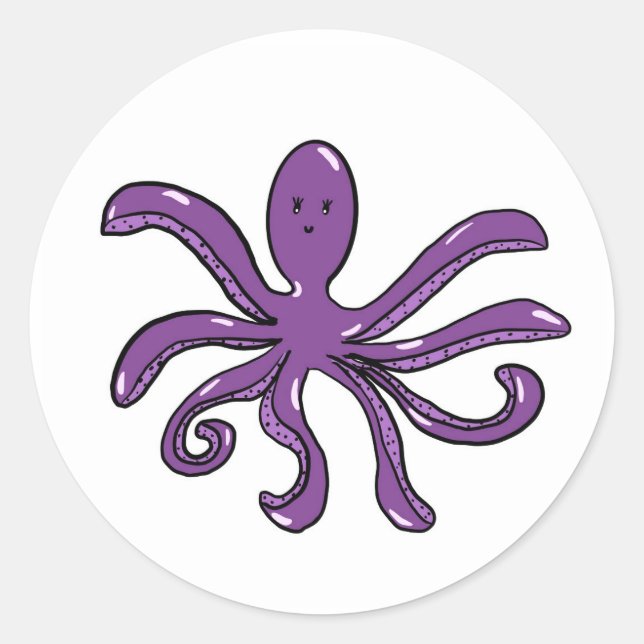 Autocollant octopus violet (Devant)