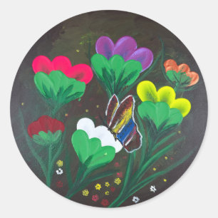 Autocollant - Œuvre d'art faite à la main - Papill