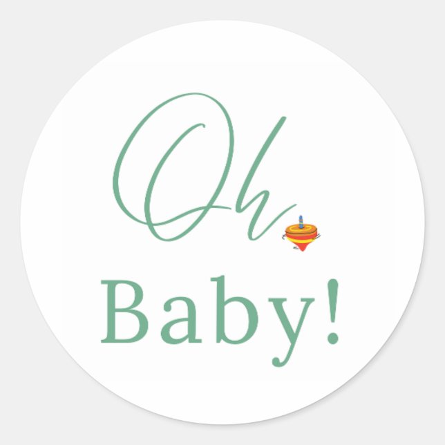 Autocollant "Oh Baby" avec toupie (Devant)
