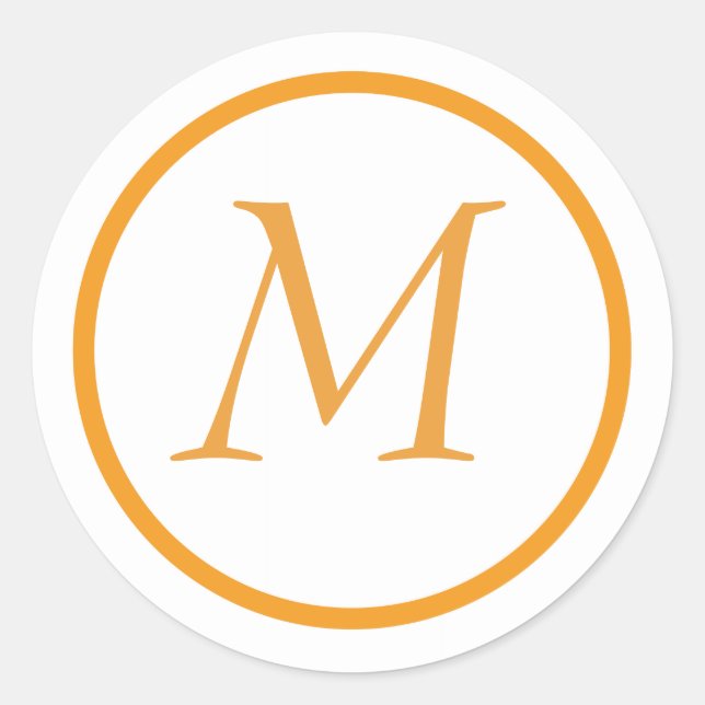 Autocollant orange monogramme (Devant)