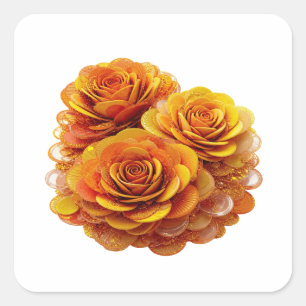Autocollant orange pelable ROSES ET PIÈCES ORANGE
