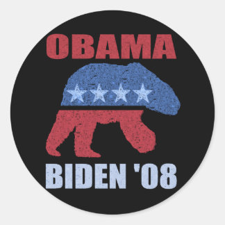 Autocollant Ours Polaire Obama Biden '08 Démocrate