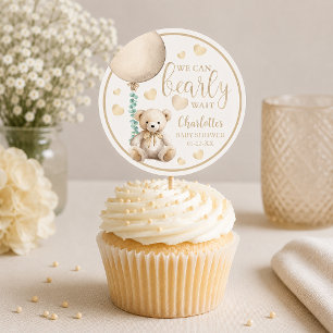 Autocollant Ourson à peine attendre Baby Shower ne
