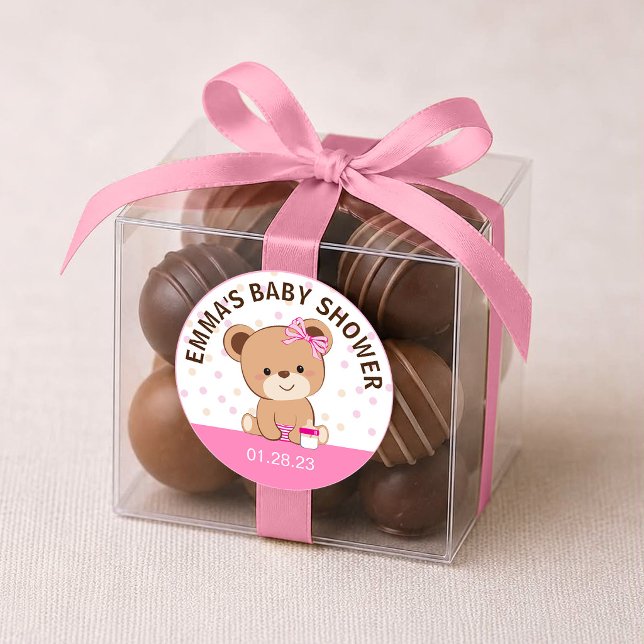 Autocollant Ourson Bébé Mignon (Rose) (Créateur téléchargé)
