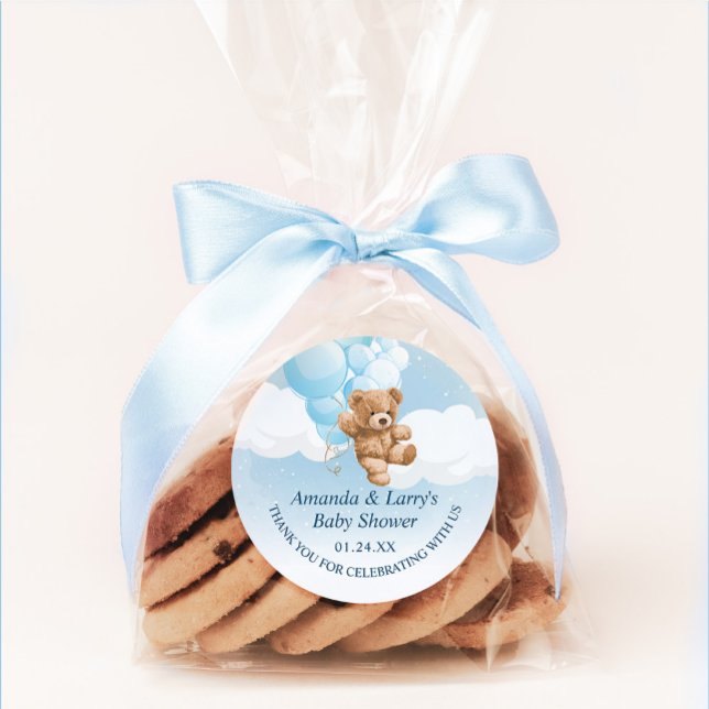 Autocollant Ourson Bleu avec Ballons (Créateur téléchargé)