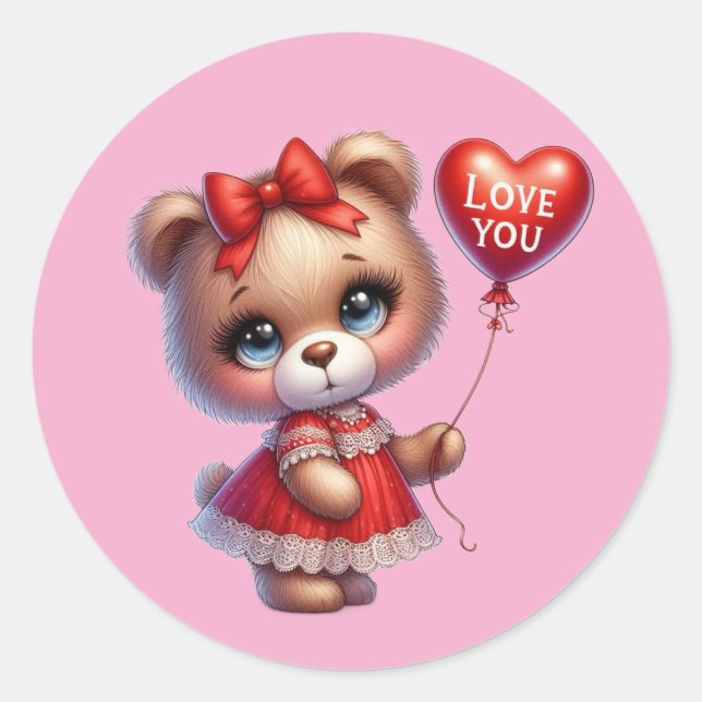 Autocollant Ourson Mignon Kawaii – Design Doux et  (Devant)