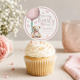 Autocollant Ourson Rose à peine attendre Baby Show