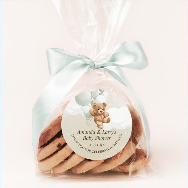 Autocollant Ourson Sage avec Ballons (Créateur téléchargé)