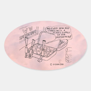 Autocollant Oval au lit à la menthe