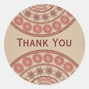 Autocollant Oval du Mariage indien Henna Mehndi