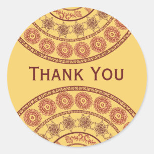 Autocollant Oval du Mariage indien Henna Mehndi