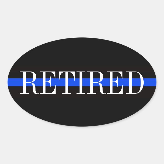 AUTOCOLLANT OVAL POUR ANCIEN OFFICIER DE POLICE (Devant)