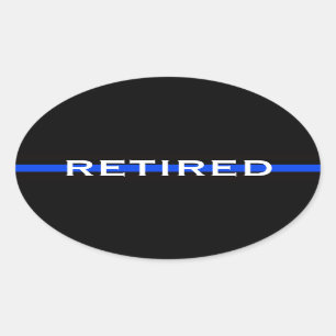 AUTOCOLLANT OVAL POUR ANCIEN OFFICIER DE POLICE