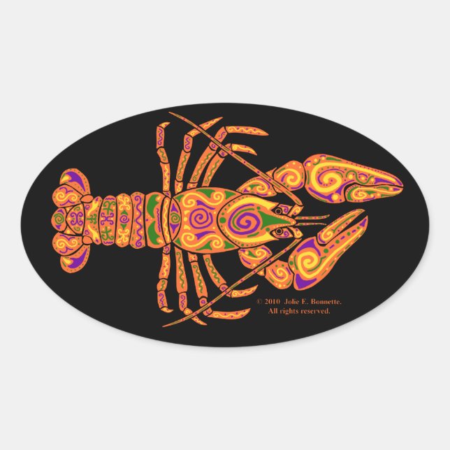 Autocollant ovale à langouste (Devant)