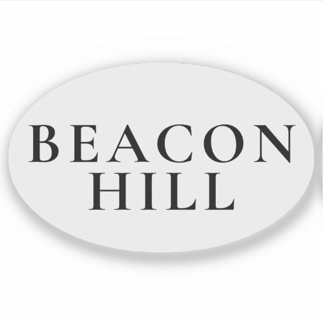 Autocollant ovale Beacon Hill Boston Preppy (Devant)