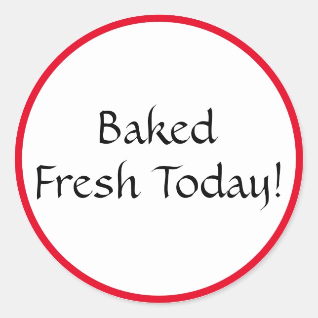 Autocollant ovale 'Cuisiné frais aujourd'hui' (Devant)