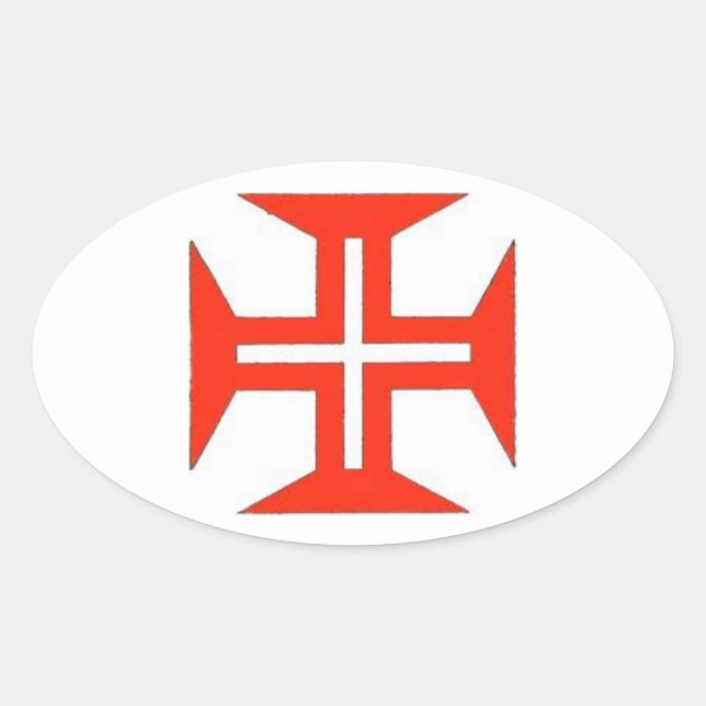 Autocollant ovale de Croix portugaise (Devant)