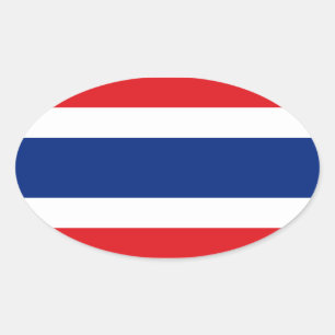Autocollant ovale de drapeau de la Thaïlande