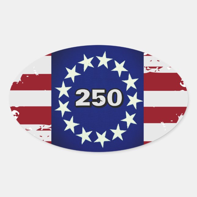Autocollant ovale drapeau colonial 250 (Devant)